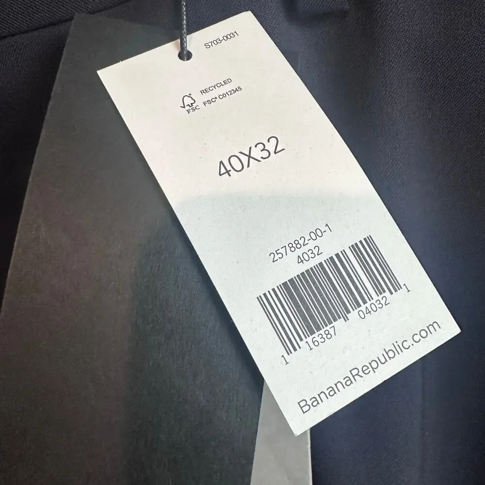 Banana Republic Men's Standard Italian Wool Suit Pant Navy Blue 40 x 32
